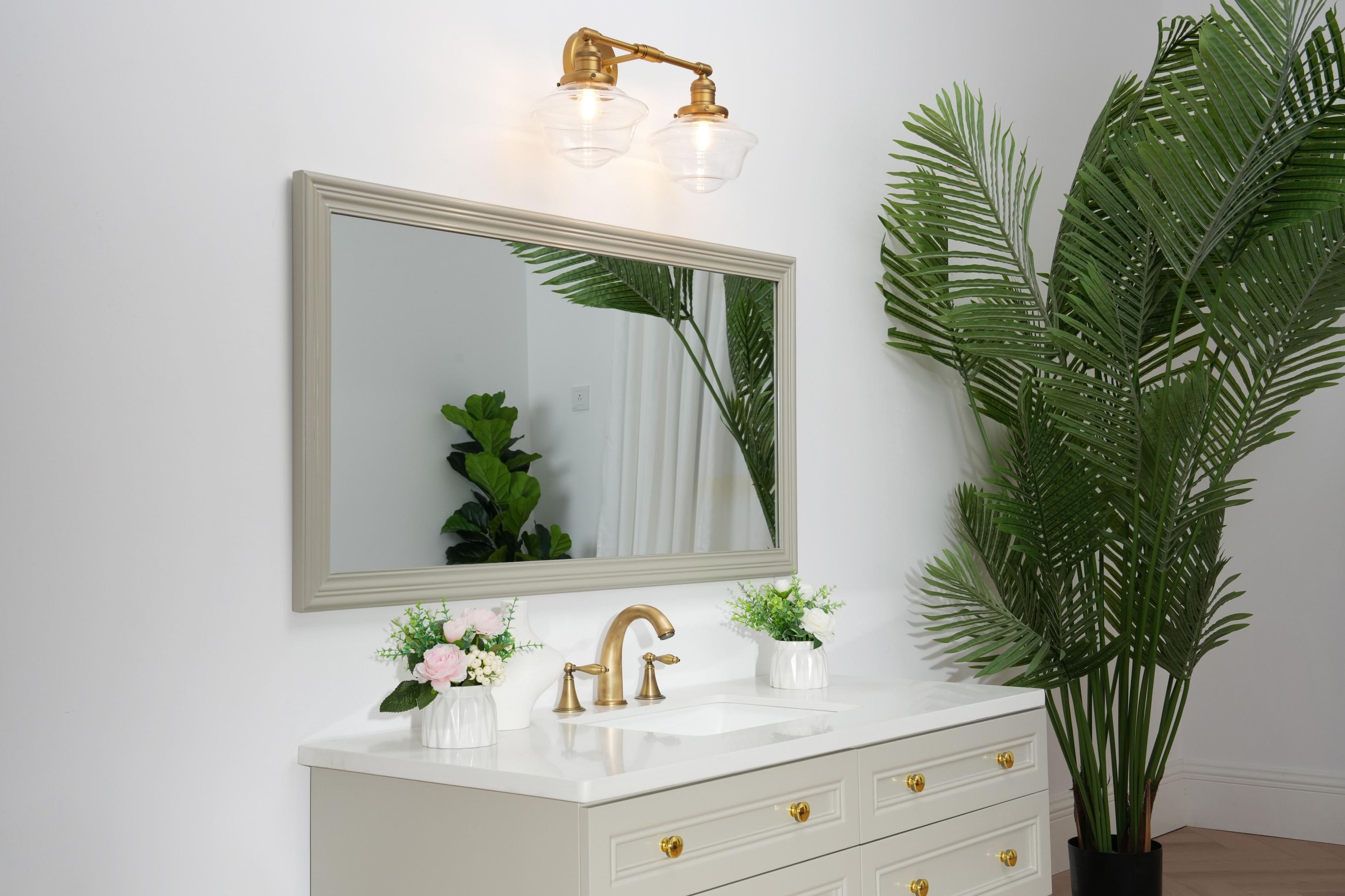 Image of Pathson 2 Lights Bathroom Sconces Hardwired Wall Sconce Lamp, Modern Wall Vanity Lights Clear Glass, Indoor Wall Painting Light Fixtures for Living Room Bedroom