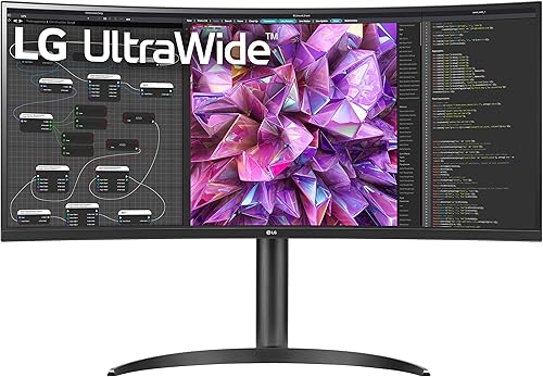 LG UltraWide QHD - Monitor curvado para computadora de 34 pulgadas 34WQ73A-B, IPS con compatibilidad HDR 10, KVM integrado y USB tipo C, negro