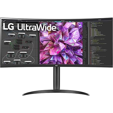 LG UltraWide QHD 34-Inch Curved Computer Monitor 34WQ73A-B, IPS with HDR 10 Compatibility, Built-In-KVM, and USB Type-C, Black