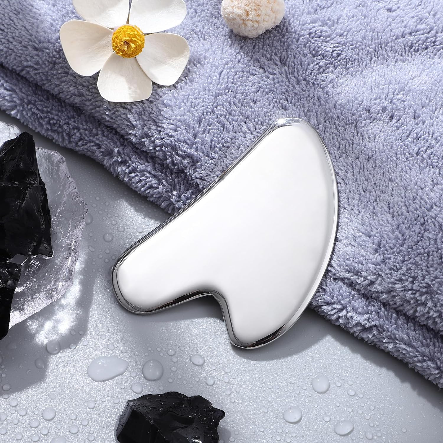 Livronic® Premium SS Gua Sha Tool For Face | 100% 304 Stainless Steel Gua Sha | Facial Equipment Metal Gua Sha | Tightly skin care equipment | Beauty tools for body eyes neck cargo lymph drainage, sculpture and neck massage Livronic® Premium SS Gua Sha Tool For Face | 100% 304 Stainless Steel Gua Sha | Facial Equipment Metal Gua Sha | Tightly skin care equipment | Beauty tools for body eyes neck cargo lymph drainage, sculpture and neck massage