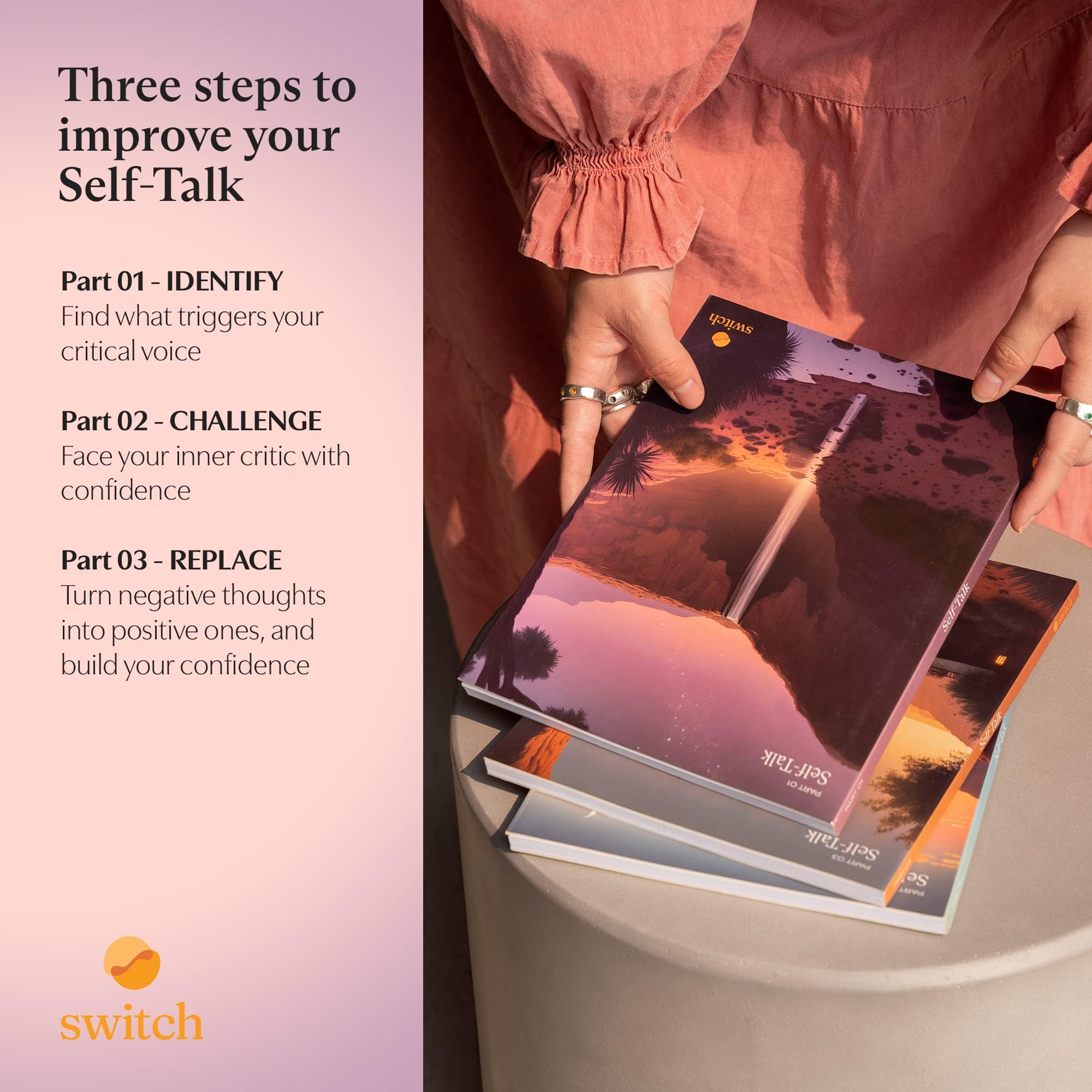 The Self-Talk Journals - Recomendado por terapeutas y respaldado por la ciencia, acaba con el diálogo interno negativo, las inseguridades, el auto-sabotaje y la gente agradable, aumenta la confianza