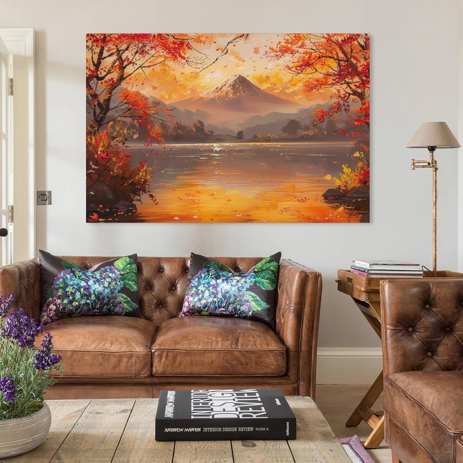 Amazon.co.jp: 絵画 富士山の秋の風景 アートパネル ポスター 美しい