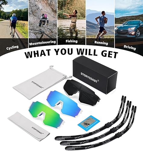 Miniatura 96 de STORYCOAST Lentes de sol deportivos polarizados para hombres y mujeres, para conducir, pesca, ciclismo, bicicleta de montaña, protección UV400