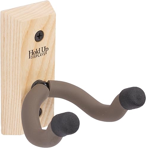 Miniatura 5 de Hold Up Displays - Colgador vertical para pistola y rifle que sostiene de forma segura el arma de fuego y el arco, madera dura real cosechada en