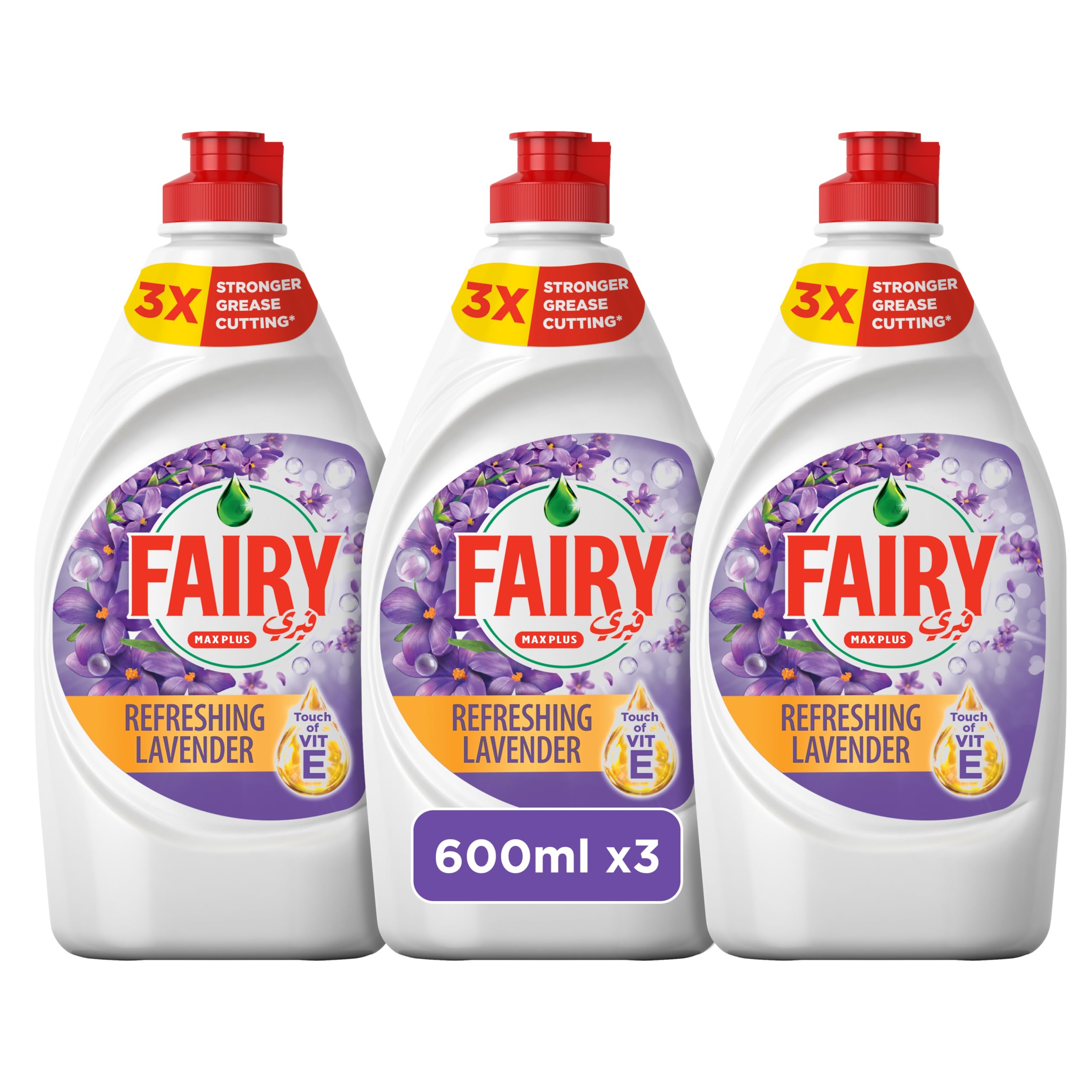 Fairy Dishwashing Liquid, Refreshing Lavender, 3x600ml Lavender Pack of 3