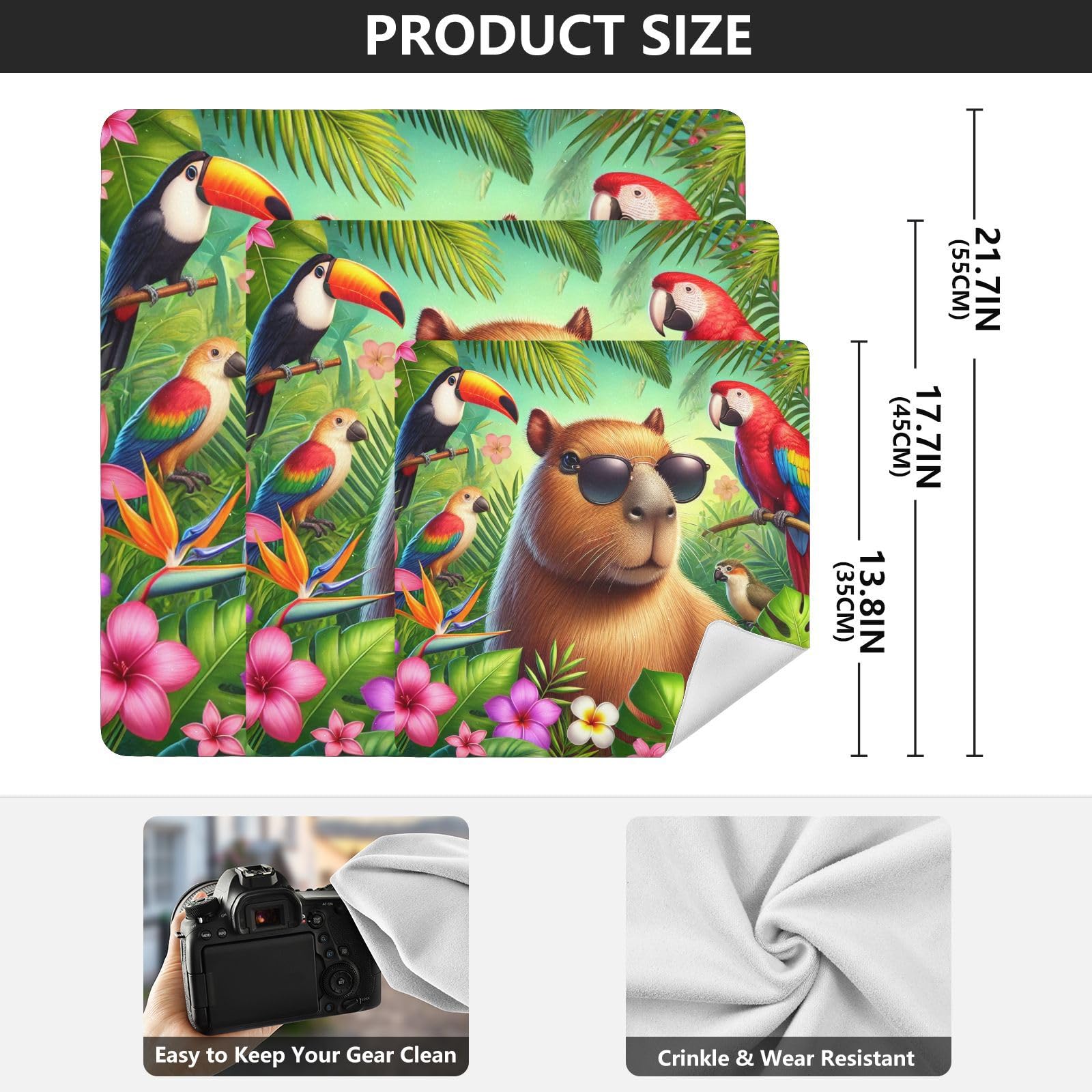 Joko Ivery Capybara Tropical Birds Flowers Camera Lens Wrap 21.7