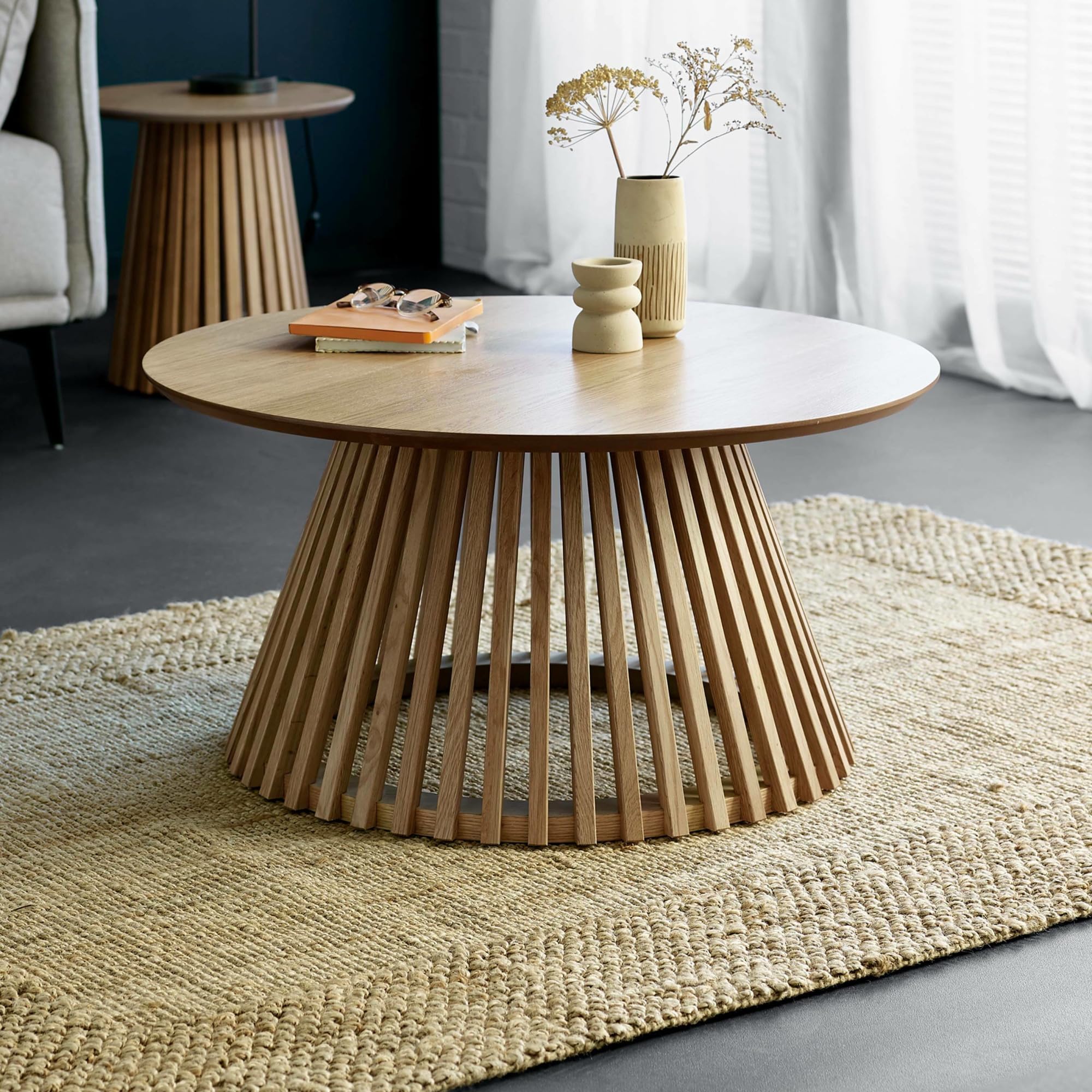 Julian Bowen Ollie Slatted Coffee Table - Natural Oak
