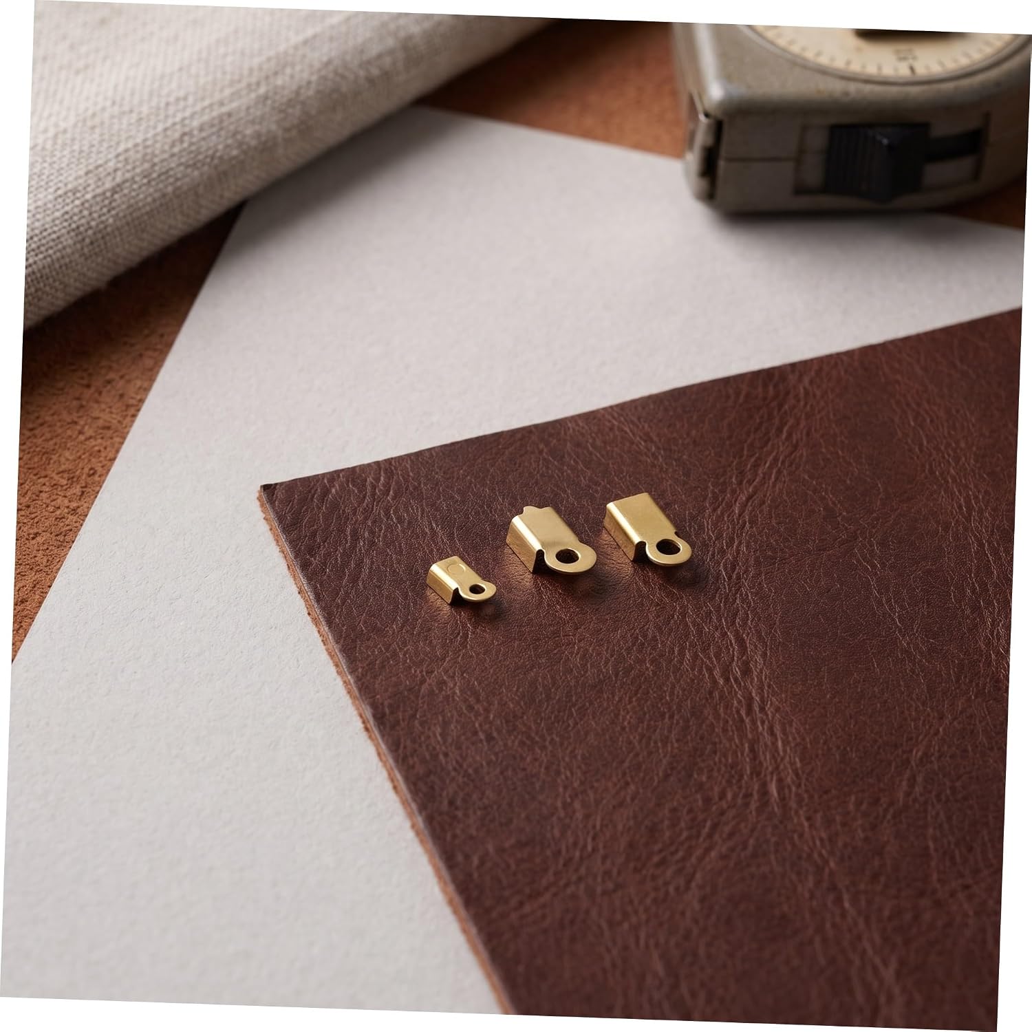 Gold Fold Over Crimp End Caps for Leather and Ribbon 300pcs