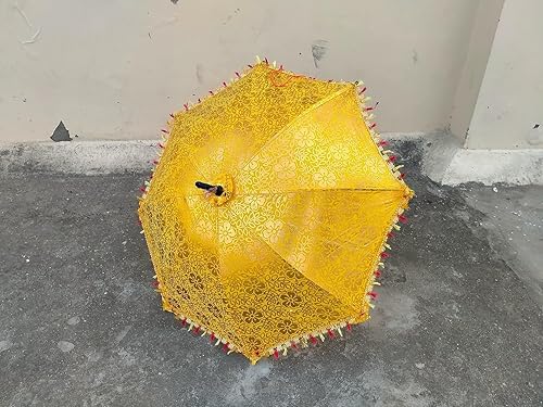 Miniatura 4 de ARISE EXPORT, 5 Uds. Lote (Paraguas de seda) Paraguas de boda indio hecho a mano, sombrillas vintage, paraguas de algodón, hecho a mano, indio, de