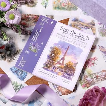 Scrapbook Stickers 50 Sheets Seasonal Landscape Sticker 400 Pre-Cut Washi Stickers Scrapbooking Supplies Collage Decorative DIY Arts Craft Making