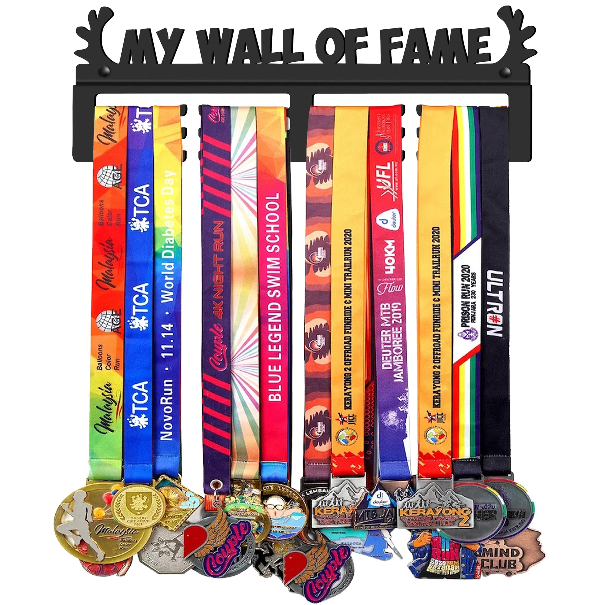 My Wall of Fame Medal Hanger, With Fixtures and Fittings | Proudly Display 50 Medals, Medal Hangers Bedroom Accessories Medal Rack | Football Medal Display, Medal Displays