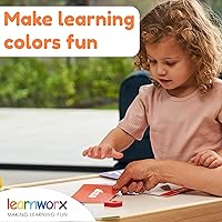 Vista 3 de Tarjetas de colores para niños pequeños – 44 tarjetas flash para ayudar a aprender colores y palabras – Tarjetas gruesas de aprendizaje – Incluye