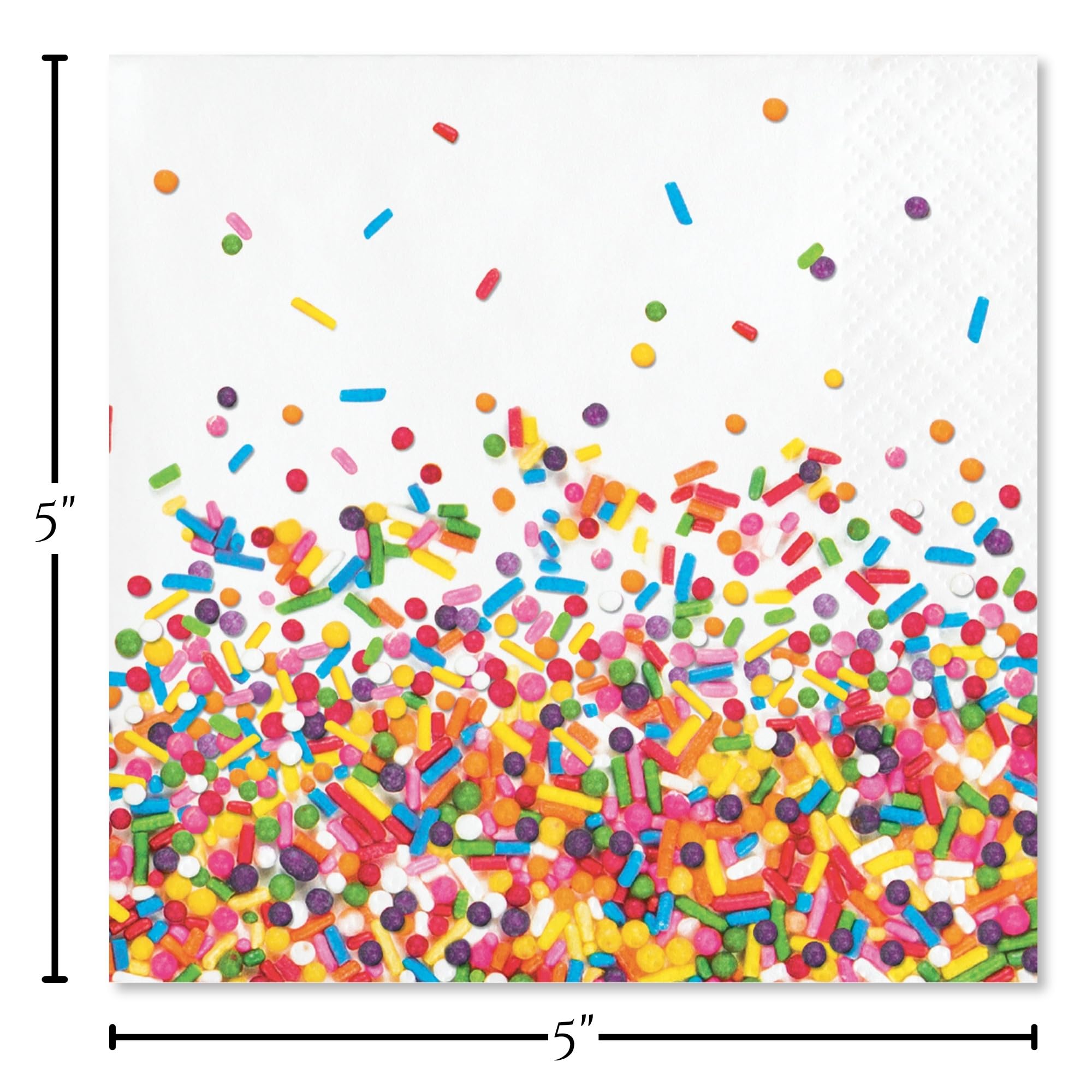 Confeti Sprinkles - Juego de platos de papel, servilletas, tazas y cubierta de mesa de plástico (sirve 16)