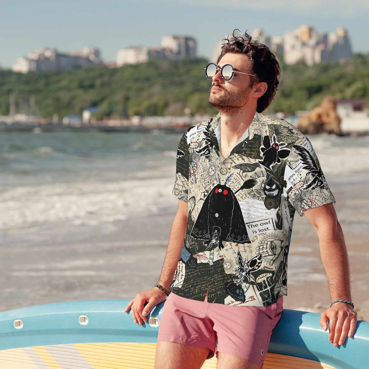 Men's Hawaiian Beach Shirt, Short Sleeve Shirts for Men, Quick-Dry Button Up Shirt for Party