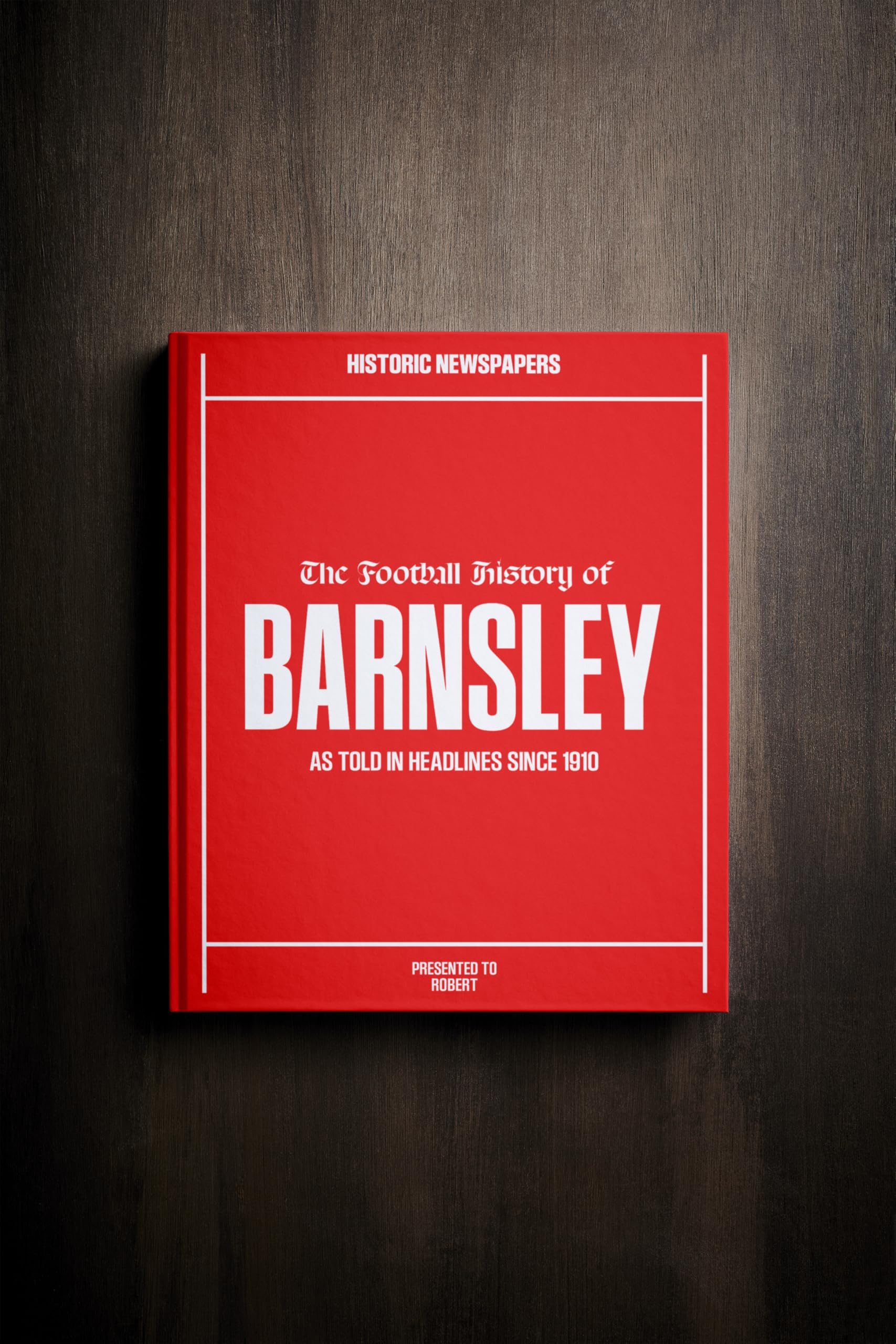 Historic Newspapers Barnsley | Personalised Football Gift | Name Printed on Cover | Football History Book Through Newspapers | Football Gifts for Boys | Birthday Present for Him | Football Fan Gift — image 1