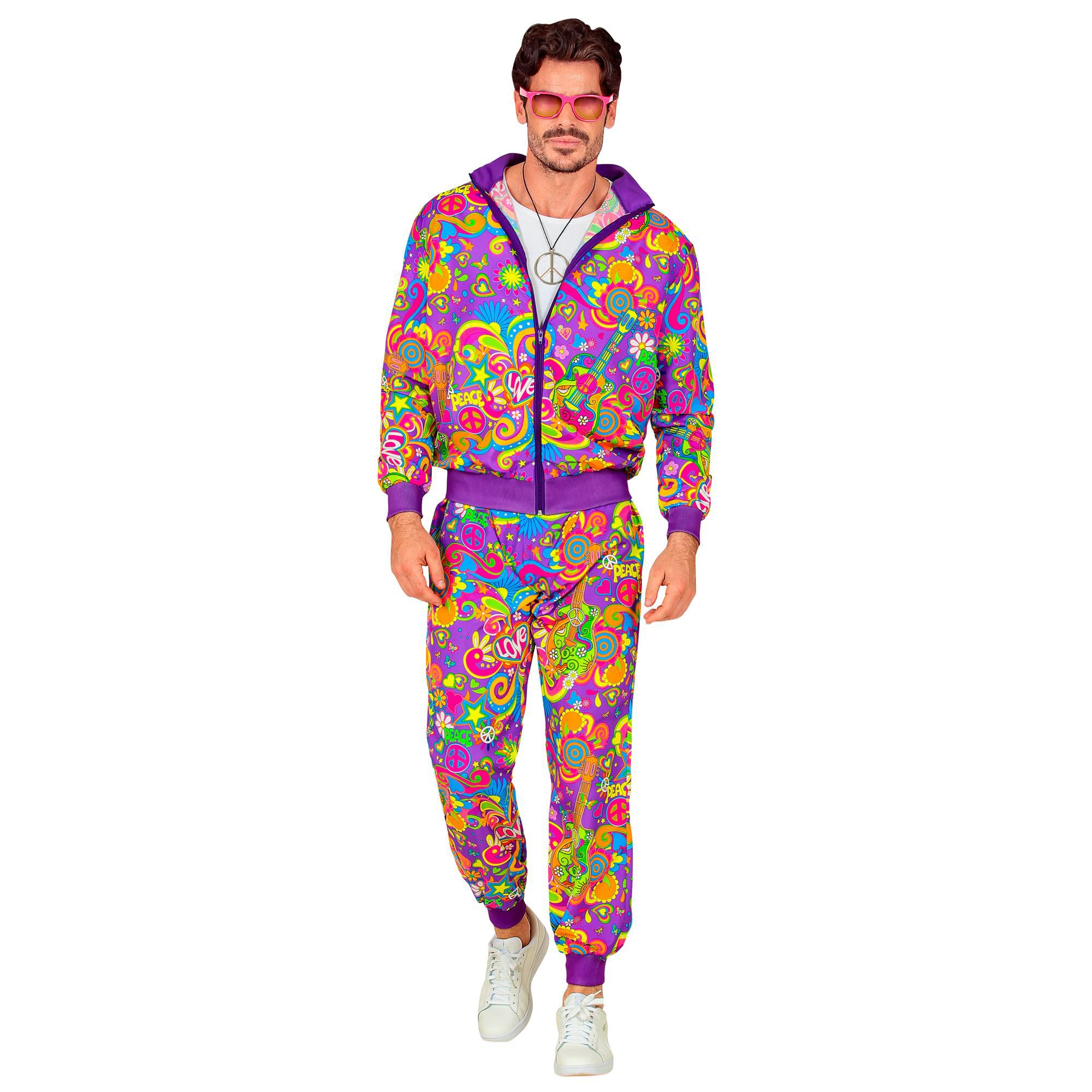Trainingspak Hippie Neon Peace & Love Seventies Foute Trainingspak Original 1