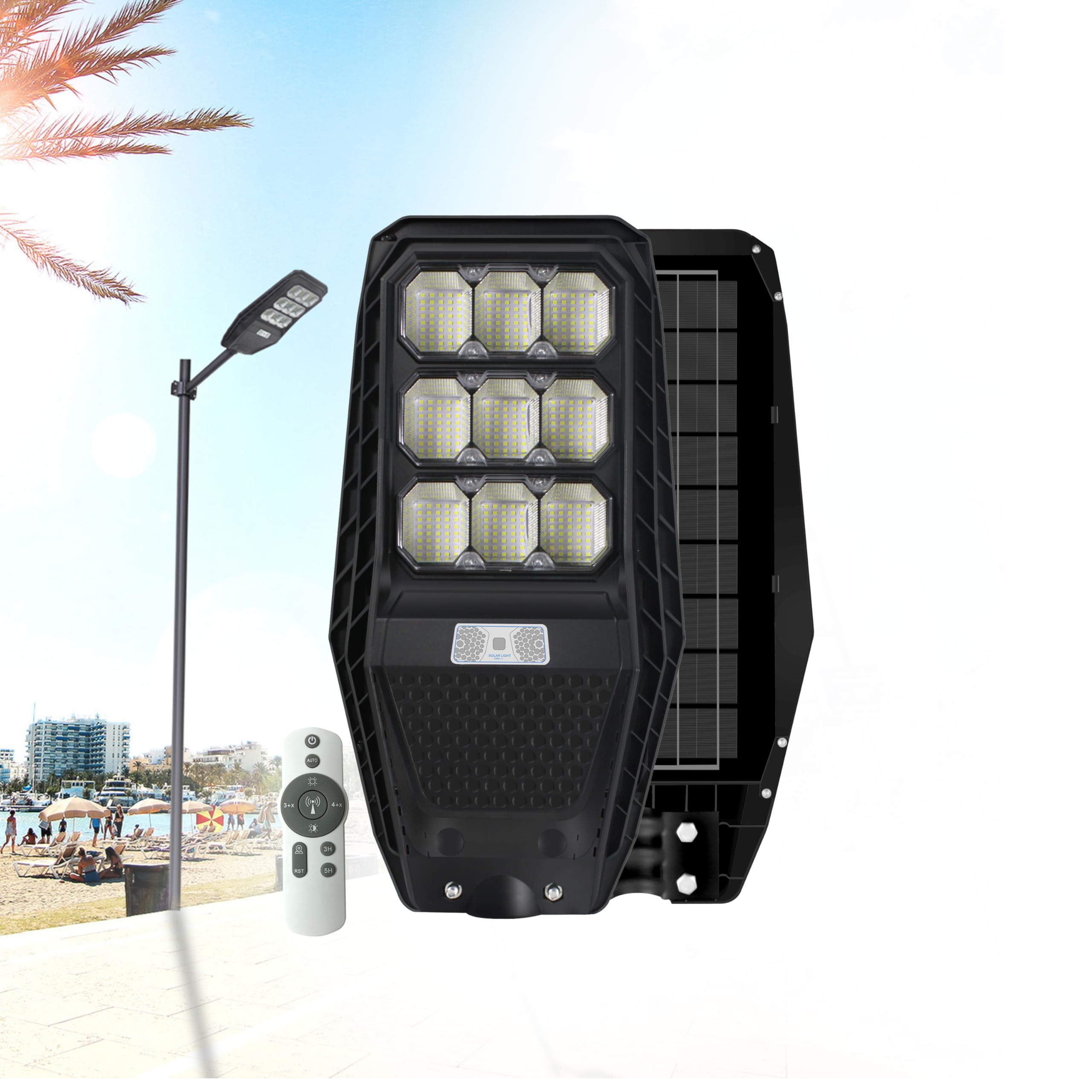 Homehop 100W Solar Street Light Outdoor with Motion Sensor, Security, Automatic,Wireless, Wall Lamp for Outdoor, Home & Garden with Remote Control (ABS, Cool White),-image-45