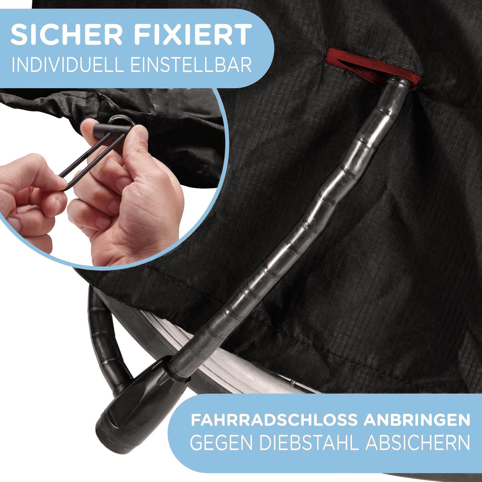 Jubi® Vouwgarage fietsaanhanger tweezitter/eenzitter en absoluut weerbestendig | Afdekking fietsaanhanger universeel perfect aanpasbaar (Zwart