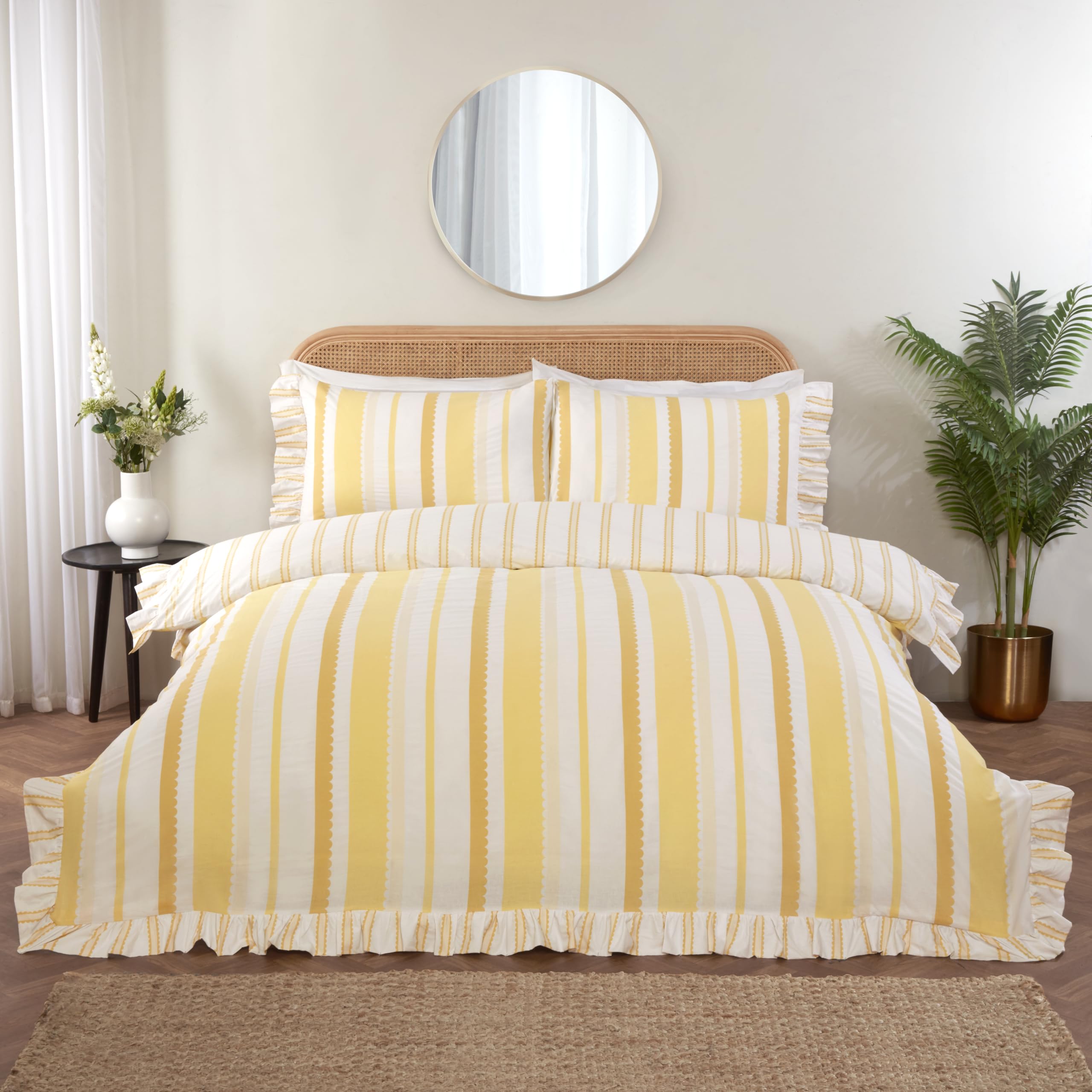 Rapport Home Single Duvet Cover Set - Cotton Blend - Yellow