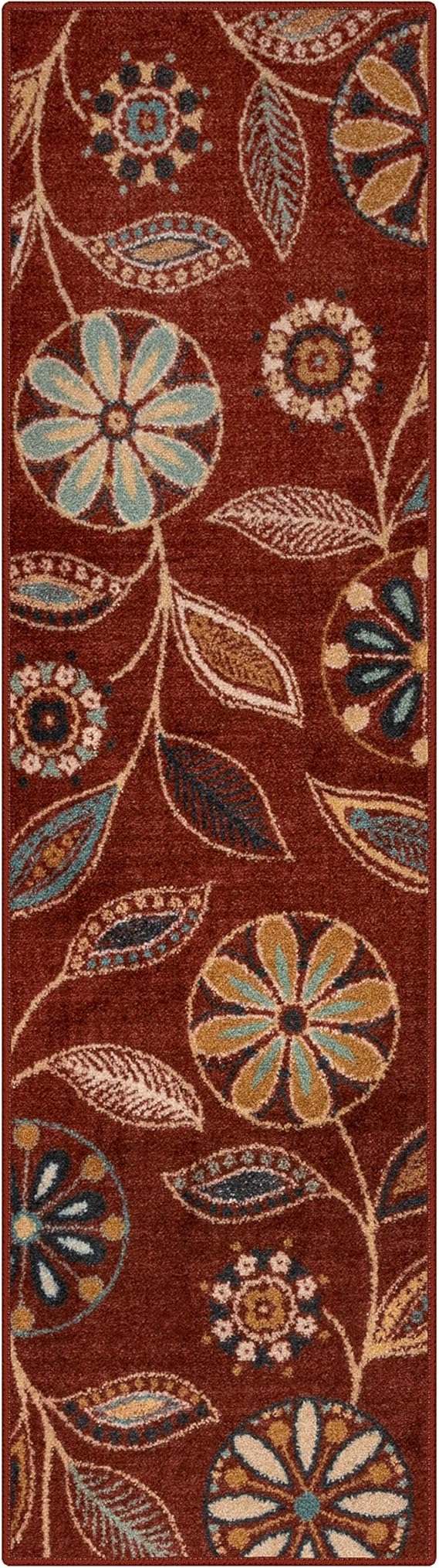 Maples Rugs Reggie Floral Runner Rug Non Skid Hallway Entry