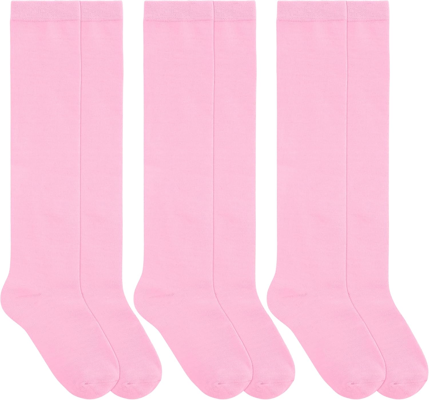 Dxhycc 3 Pairs Girls Knee High Socks Soft Cotton School Uniform Dress Socks Long Over The Knee