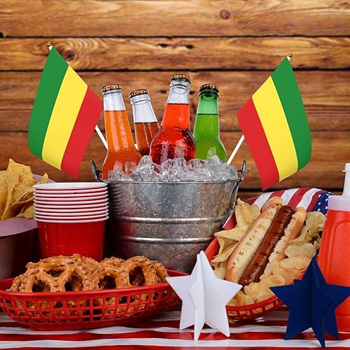 Miniatura 6 de Mini bandera de mano pequeña bandera etíope bandera de jardín bandera vertical bandera de palo redondo banderas nacionales de país, suministros de