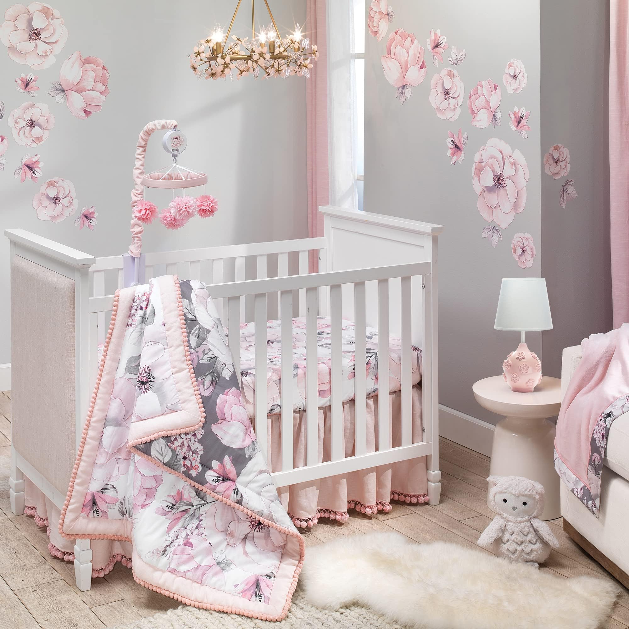 Amazon.com: The Peanutshell Crib Bedding Set for Baby Girls, Wildest ...