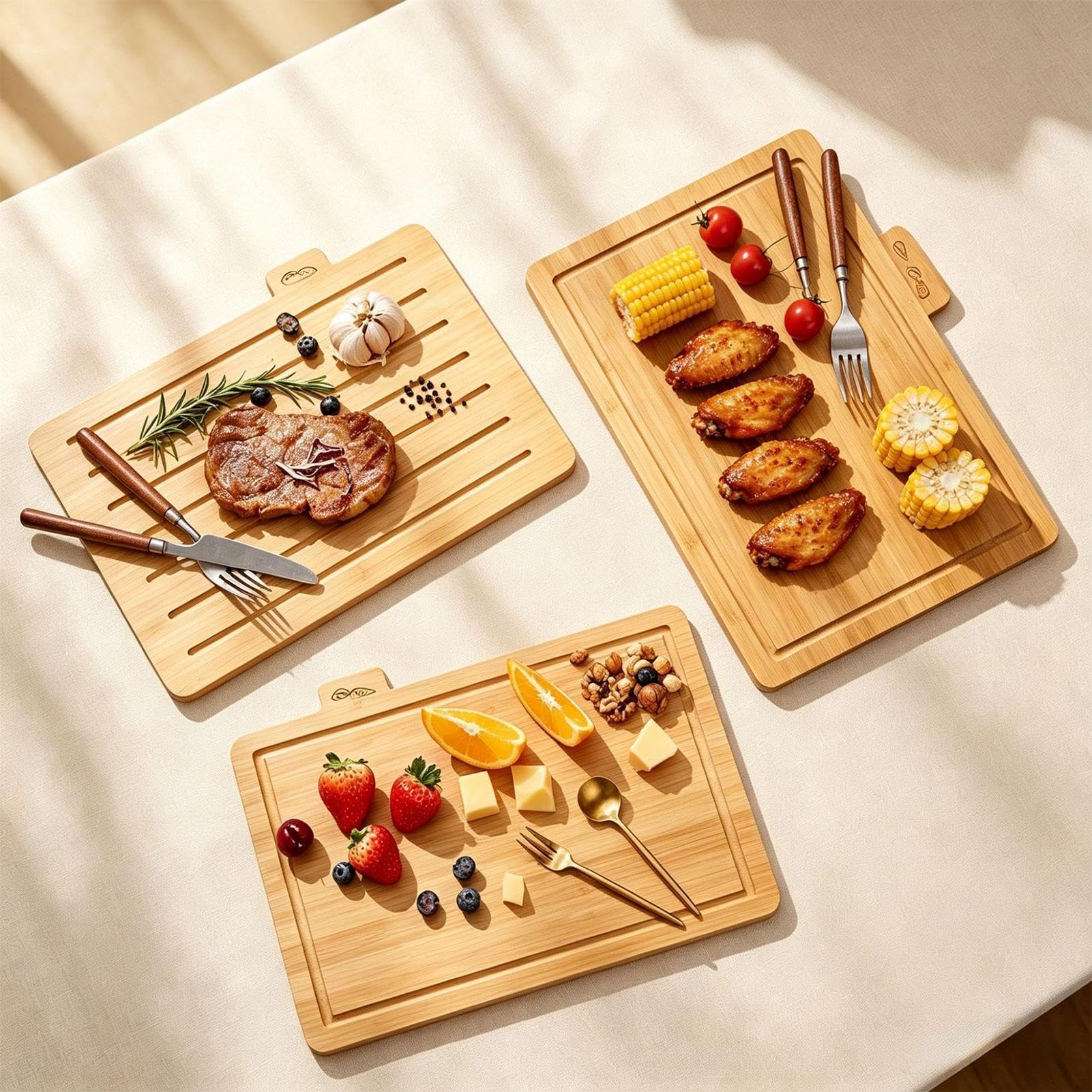 Tagliere in Legno Grande Inciso con Canaletto per Liquidi