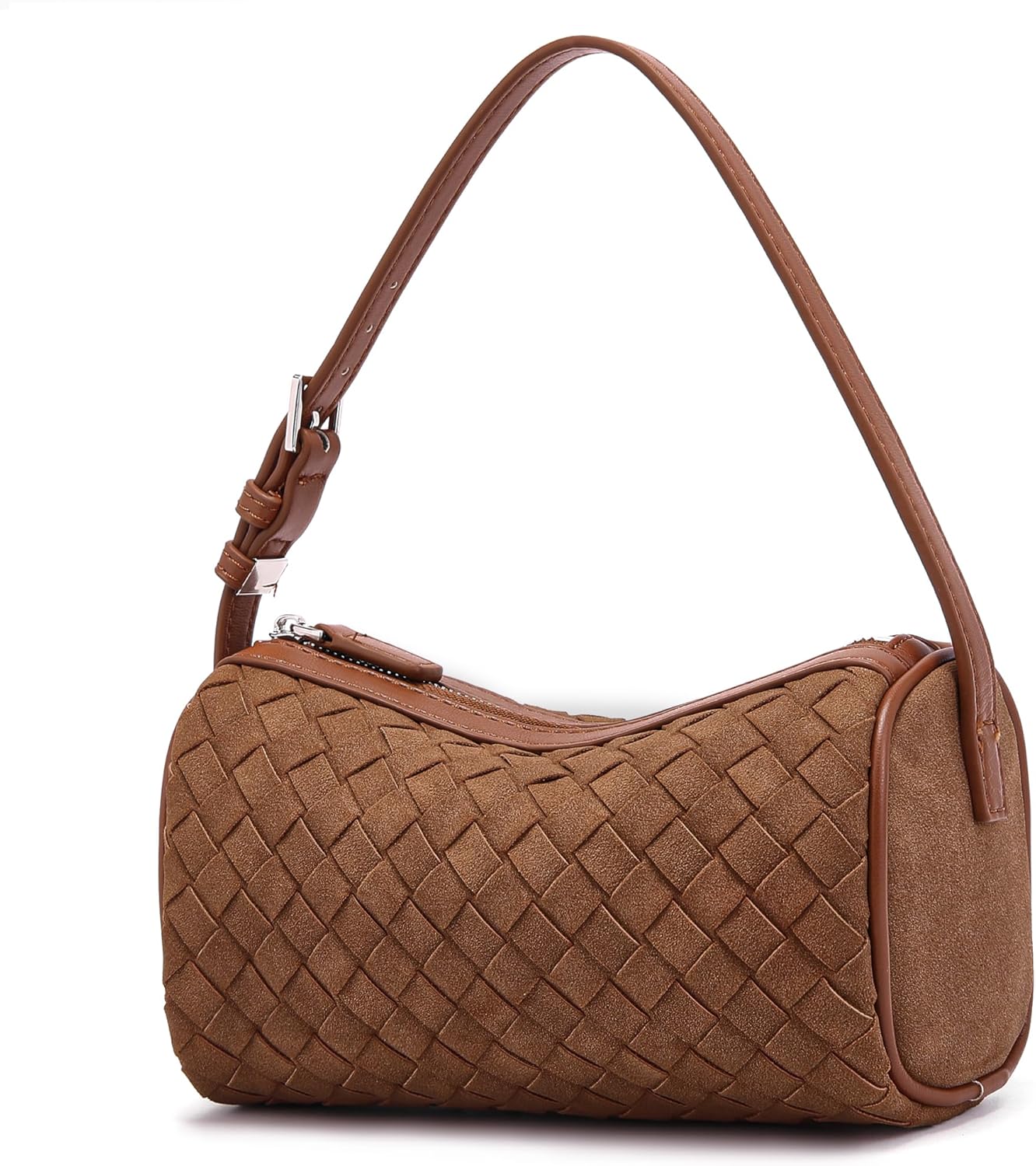 Genuine Leather Crossbody Bag for Women: Small Barrel Purse for Ladies - Designer Hobo Bags Shoulder Handbags