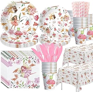 Xigejob Fairy Party Decorations Tableware - Fairy Birthday Party Supplie...