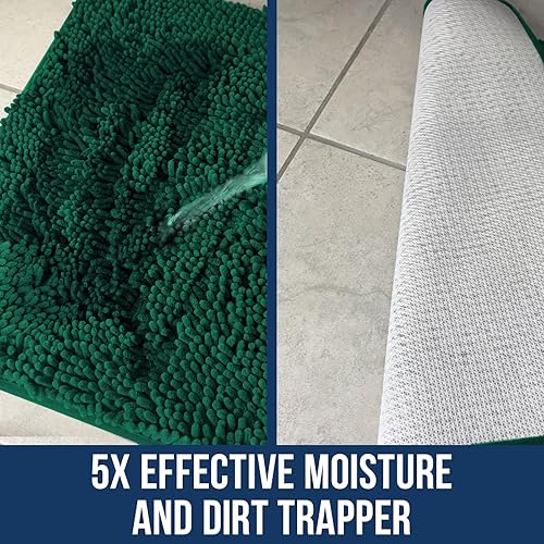 Miniatura 3 de Muddy Mat Alfombras de baño de felpilla de secado rápido, antideslizantes, lavables, extragruesas, suaves y altamente absorbentes, para baño, cocina