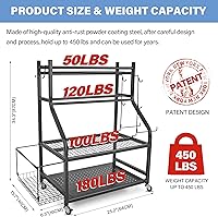 Vista 5 de Dumbbell Rack, Yoga Mat Storage Rack - Weight Rack for Dumbbells, Home Gym Storage Rack for Yoga Mat, Dumbbells and Kettlebells, All in One Workout