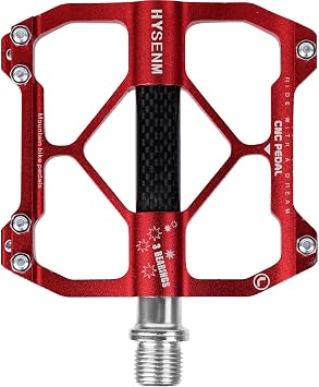 HYSENM Mountain Bike Pedals Aluminum 9/16 Inch MTB Bicycle Pedals Wide Platform Flat Pedals, Lightweight Non Slip Bike Pedals Road Bike Adult