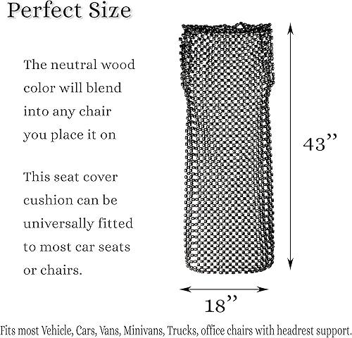 Miniatura 5 de Zento Deals Funda de asiento con cuentas de madera real, cojín de masaje de madera real, reduce la fatiga, el automóvil, camión o tu silla de oficina