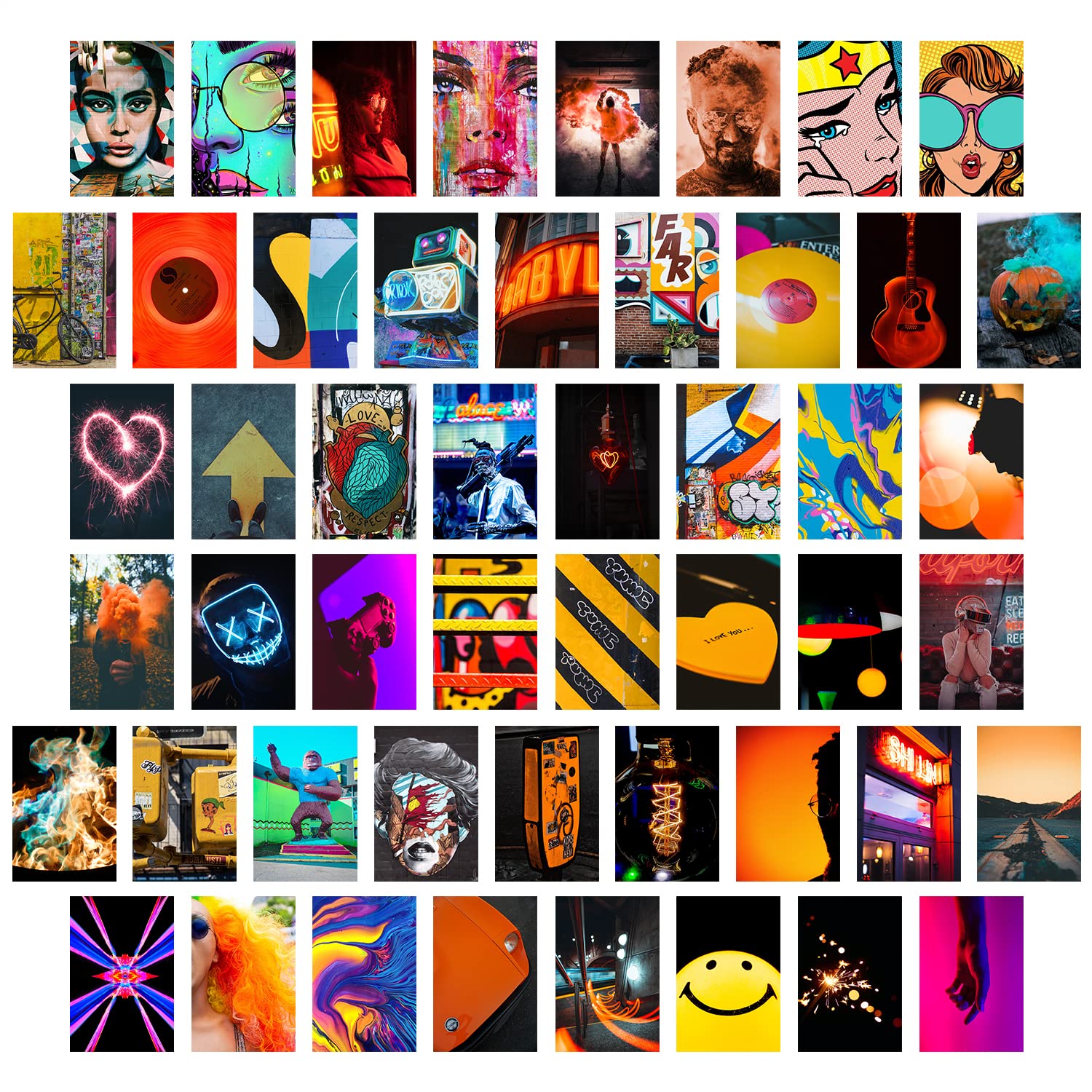 Buy Wall Collage Kit Aesthetic Pictures, 50pcs Hippies Photo Collage