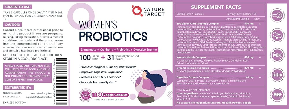 Probiotics For Women - 50 Billion CFU With Prebiotics And Cranberry 120 Vegan Caps With Lactobacillus Reuteri Acidophilus Bifidobacterium Probiotic Bio Cultures For Womens Intimate Flora - View #6