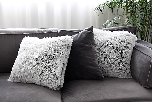 Miniatura 6 de Uhomy - 2 paquetes de fundas de cojín decorativas para el hogar, piel sintética de felpa súper suave, serie de lujo, color degradado, para sofácama.