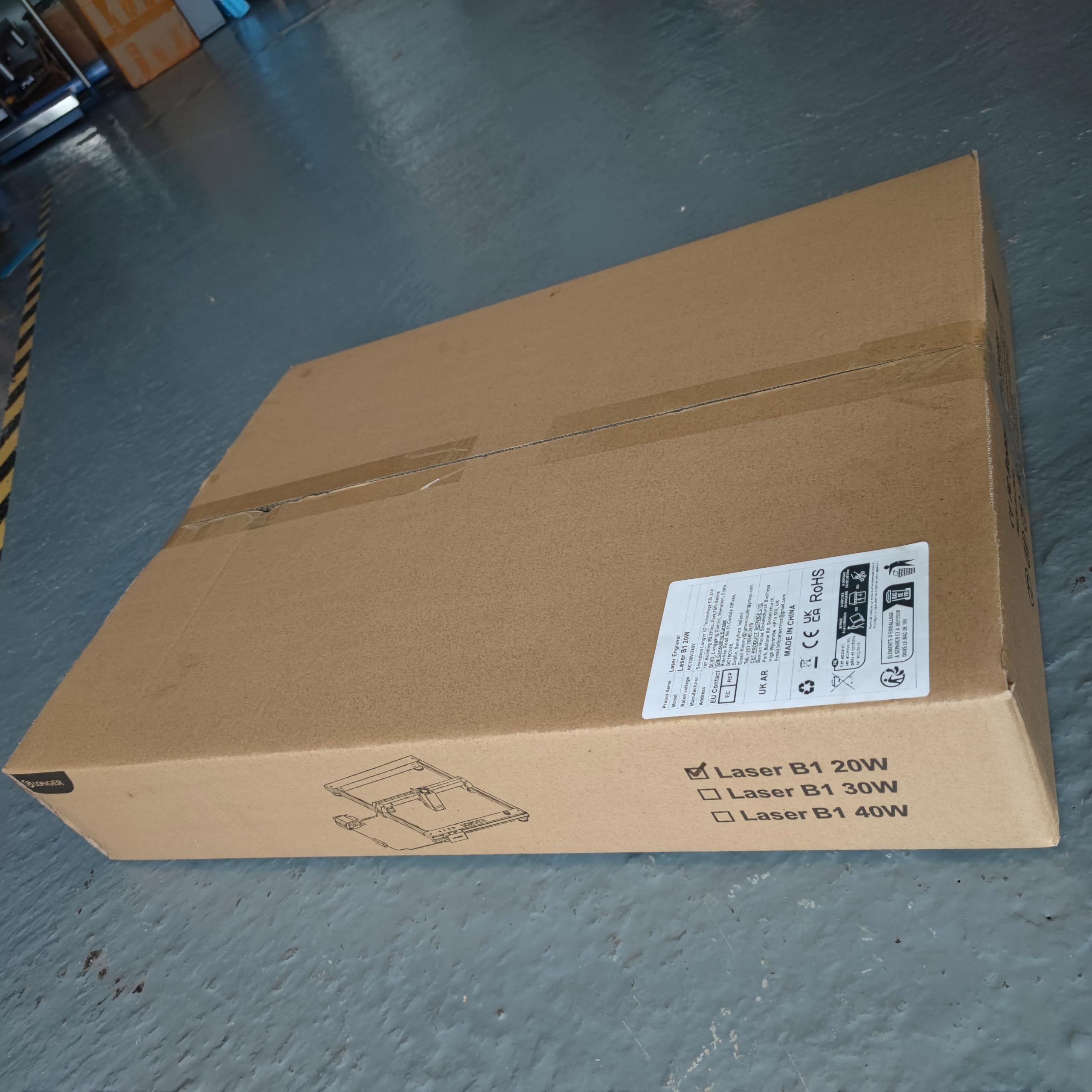 Longer Laser B1 - Grabador láser de 24 W con asistencia de aire automática, área de trabajo de 450 x 440 mm para madera/metal/acrílico