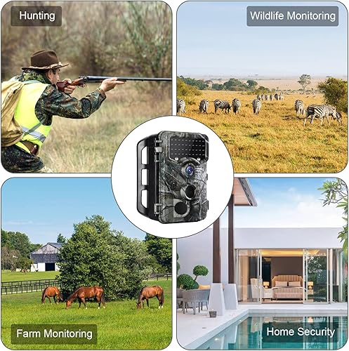 Miniatura 7 de Vikeri Cámara de sendero, cámara de juego 1520P con velocidad de disparo de 0.1 segundos con detección activada por movimiento de 80 pies, visión