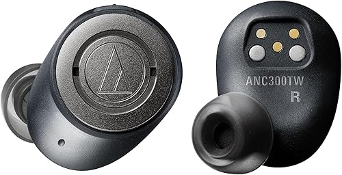 Audio-Technica ATH-ANC300TW QuietPoint - Auriculares intraurales inalámbricos con cancelación de ruido, color negro