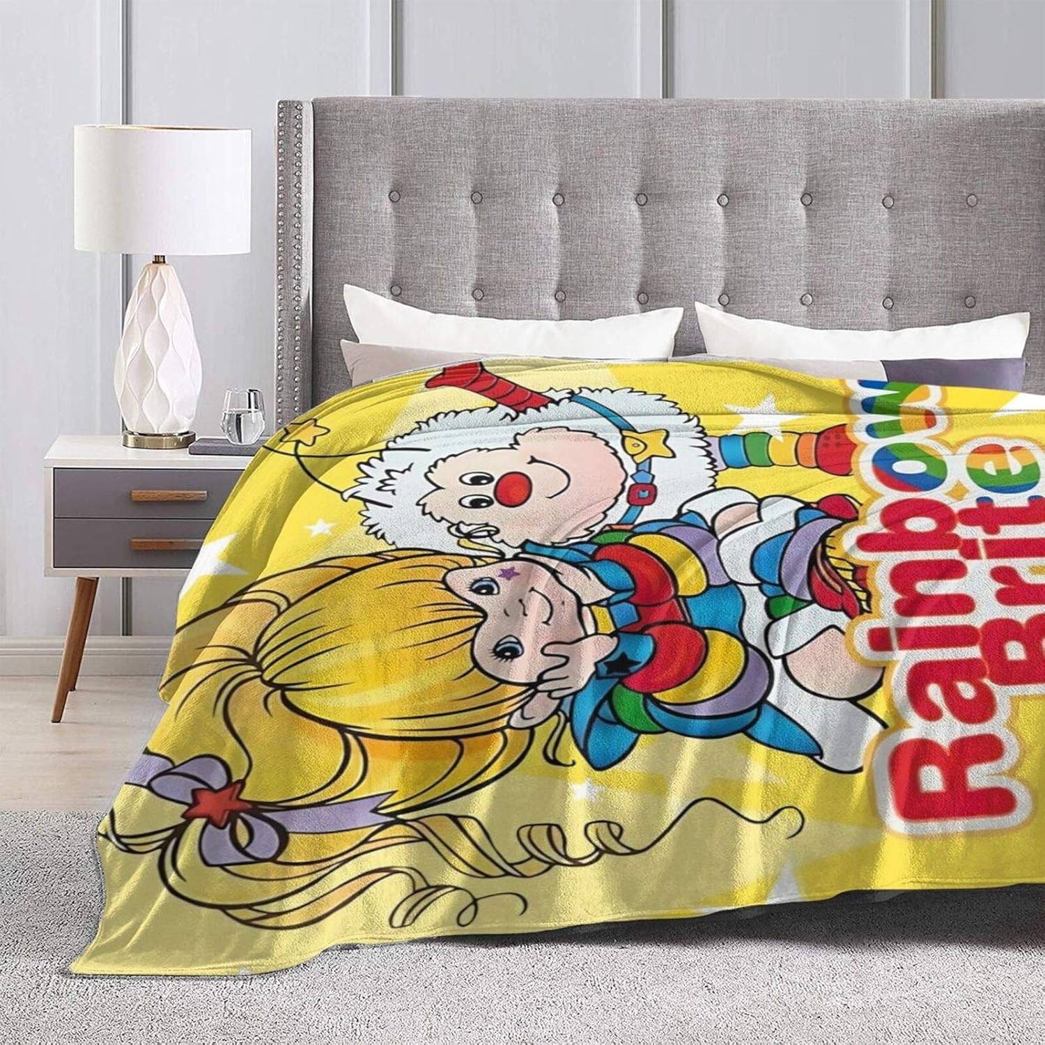 Jasongamo Rainbow Brite Ultra-Soft Micro Fleece Blanket Couch for Adults Or Kids 50"x 40"