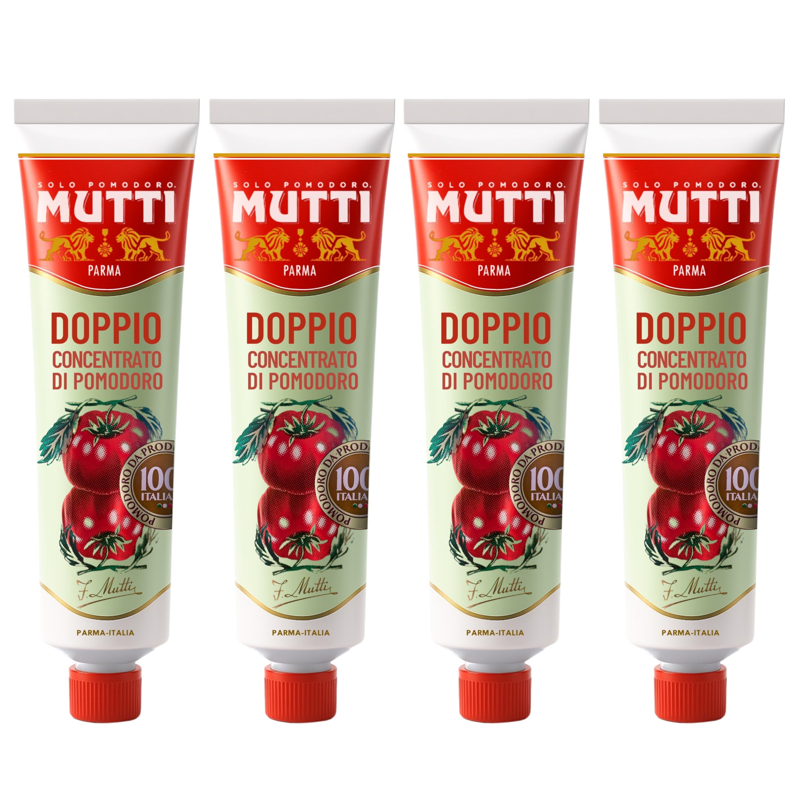 Mutti 130g - Doble Concentrado de Tomate - Importado de Italia (Pack de 4)