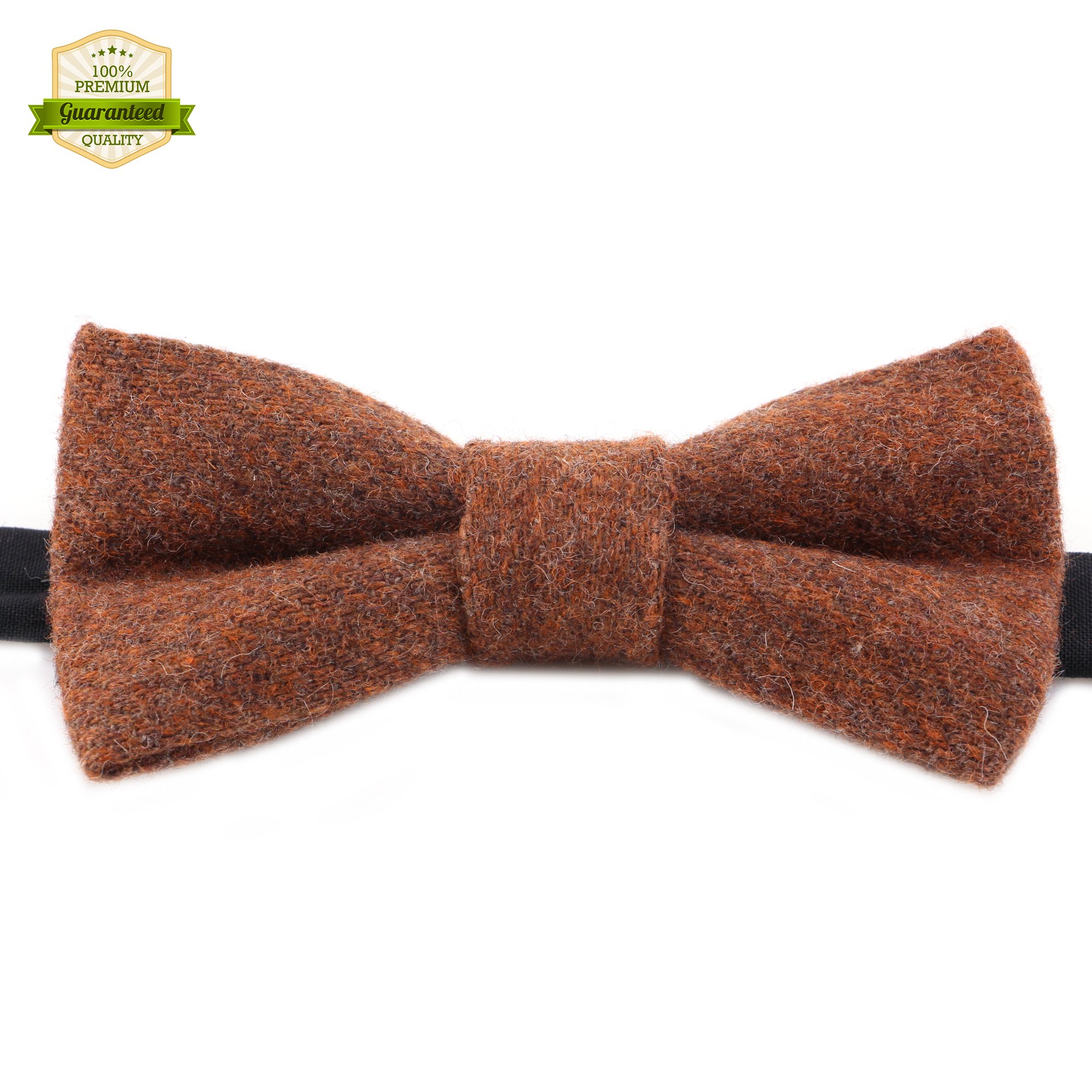 Men's British Style Adjustable Formal Banded Wool Pre Tie Bow Tie Reddish Brown