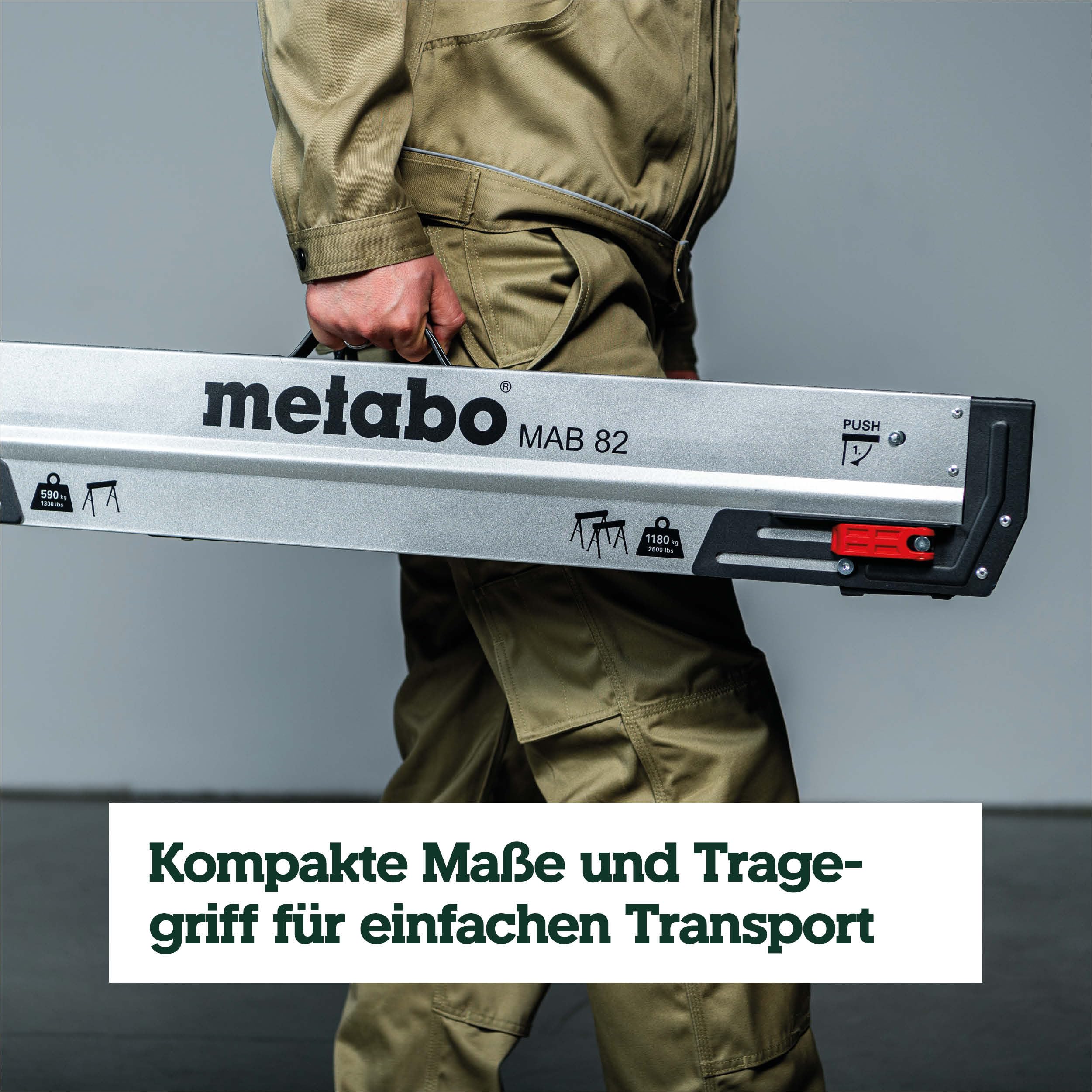 metabo MAB 82-2 Arbeitsbock-Set, Unterstellböcke höhenverstellbar, Stahl