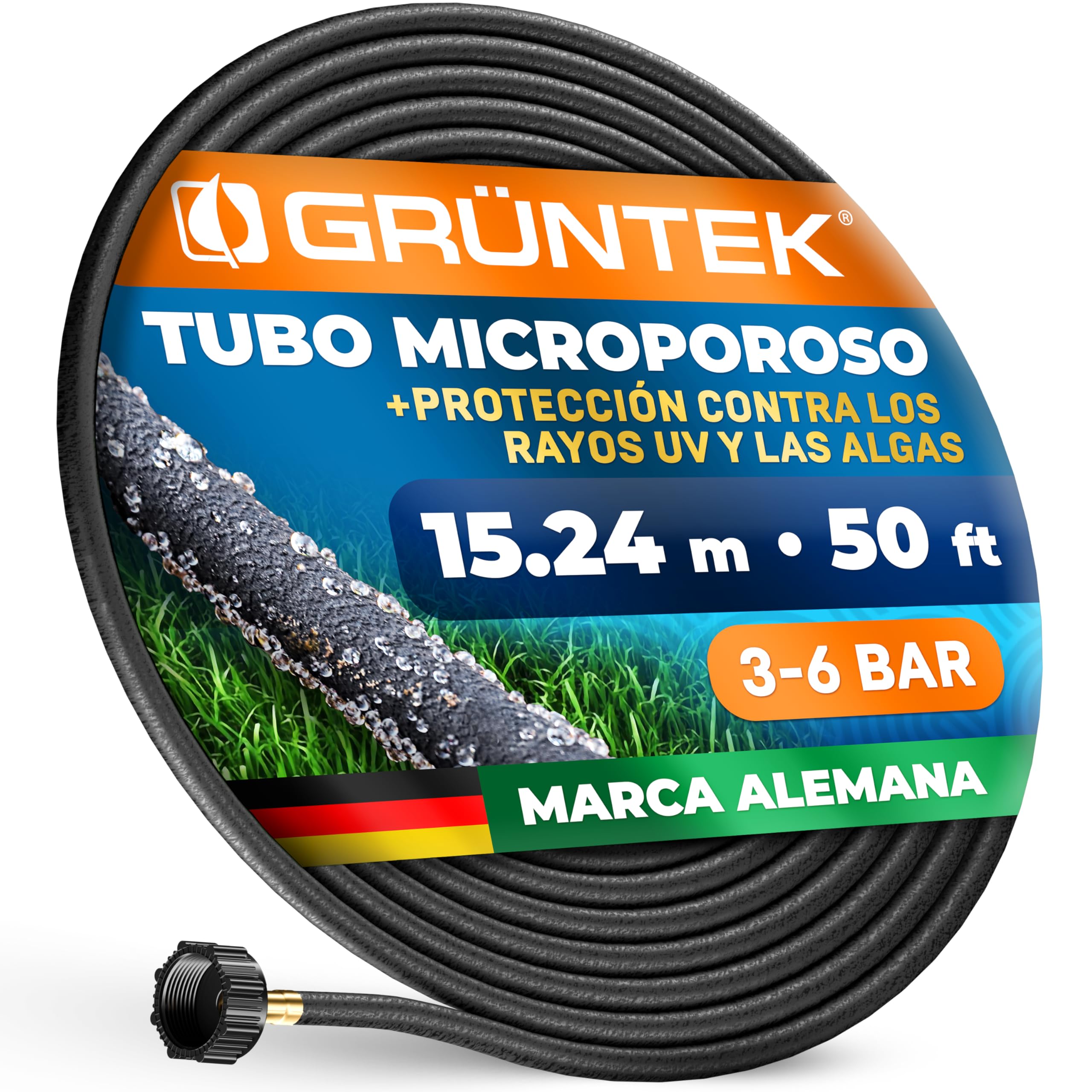 GRÜNTEK Manguera Porosa de Riego por Goteo 15M - Para el riego de jardines y huertos