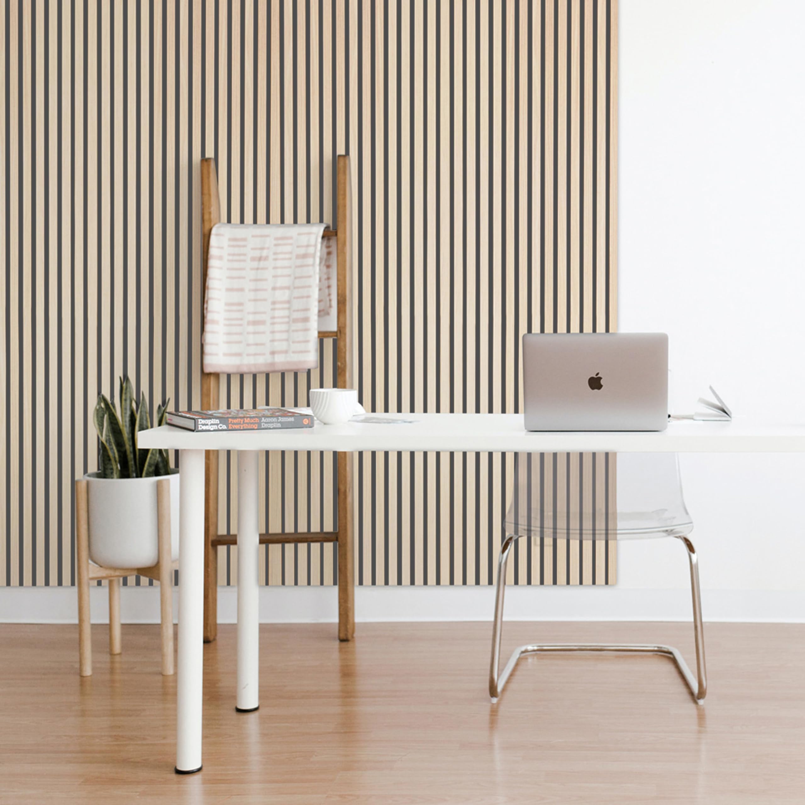 duehome |Noiseless, Pack 2 Paneles Termo-Acústicos, Panel Aislante, Revestimiento Decorativo, Acabado en Roble con Base en Gris, Medidas: 60 cm (Ancho) x 240 cm (Alto) x 2,2 cm (Fondo)