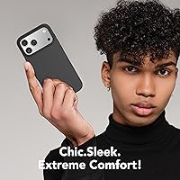 Vista 950 de GONEZ Funda de silicona para iPhone 15 Pro Max, compatible con Magsafe, protector de cámara + protector de pantalla, forro de microfibra suave Negro