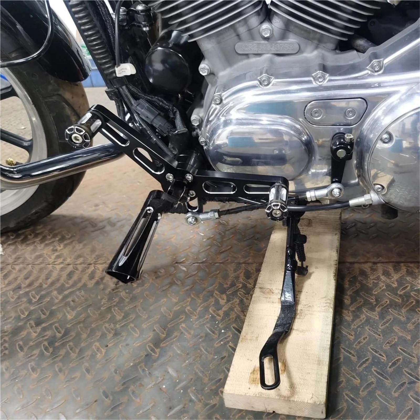 ASHCOUZ Pedale del cambio Leva del Cambio Pieghevole per Per per Sportster XL Iron 883 1200 Custom Low Forty-Eight Ricambi per Leve cambio Para controllo avanzato tallone e della punta(A Black)