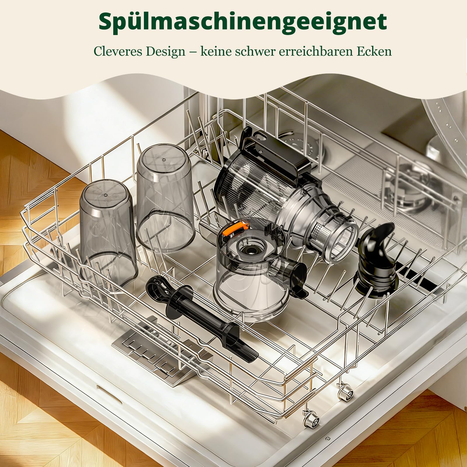 LINKChef Entsafter Slow Juicer, 115 mm Große Einfüllöffnung für Entsafter Gemüse und Obst Testsieger, Kaltentsafter 200W, BPA-frei, Einfach zu Reinigen und Montieren, Schwarz