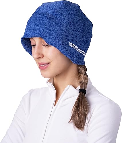 Migrastil MigraFreeze Deluxe - Gorro de gel refrescante suave y flexible para hombres y mujeres. Bolsa de hielo y envoltura para la cabeza con bolsa